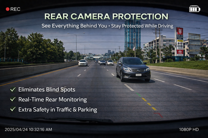 1080P Dash Cam for Car — Front & Rear Camera Night Vision Loop Recording G-Sensor — Ships from USA